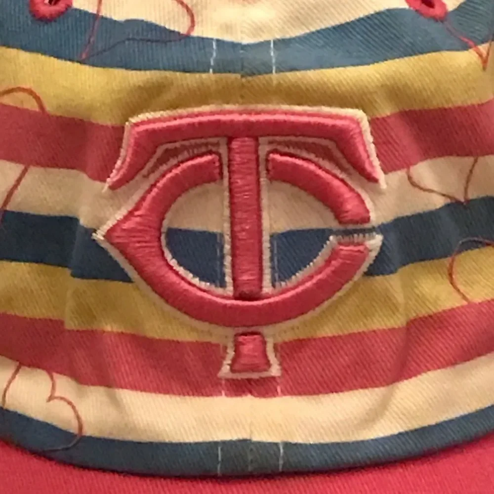 Fan Favorite Kid's Minnesota Twins MLB Pink Striped Baseball Hat
